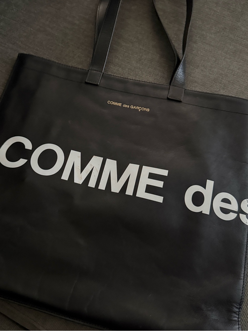 Comme des Garcons Black Tote with White Logo